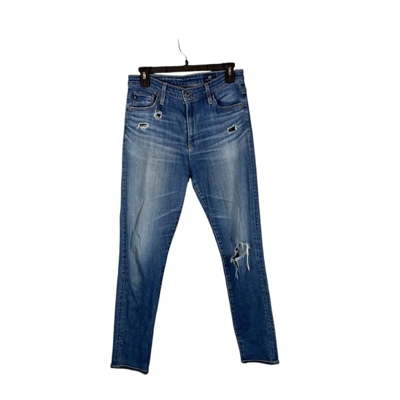 AG Adriano Goldschmied Farrah Skinny Ankle Jeans 28R Distressed Medium Wash - Picture 1 of 7